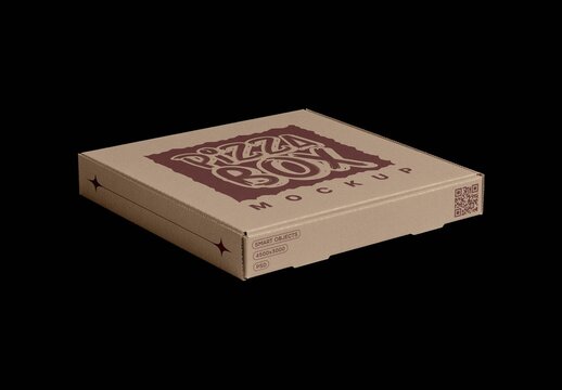 Square Pizza Box Mockup