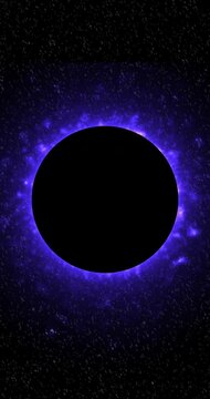 Vertical Futuristic Space YouTube End Screen Template with Neon Blue Frames and Subscribe Circle, Sci-Fi Starfield Background, Seamless Loop 4K Animation