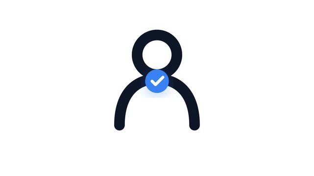 Checkmark confirmation icon with circular loop design