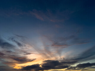 Fototapeta premium Dramatic Sunset Sky With Clouds