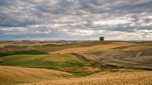 Palouse Rolling Wheat Hills, Washington State