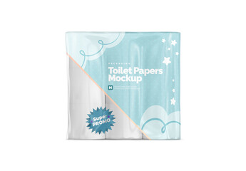 Toilet paper Front View Mockup Design for Advertising Layout and Communication