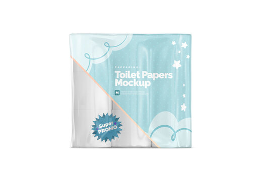 Toilet paper Front View Mockup Design for Advertising Layout and Communication