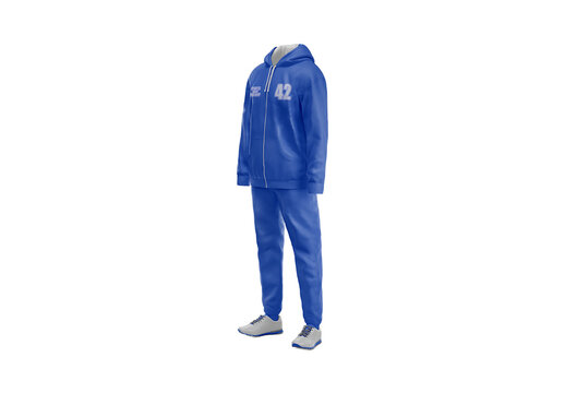 Men's Sport Suit Half Side View Mockup Template for Professional Brand Identity