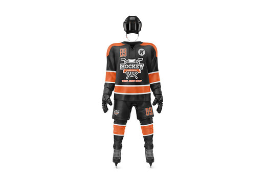 Hockey Lace Neck Front View Mockup Design for Label Printing and Brand Showcase