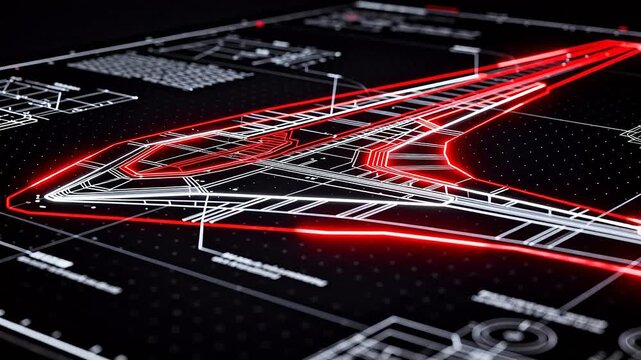 Futuristic aircraft design blueprint