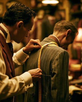 <Bespoke Tailoring: Precision in Custom Suit Fittings at a Luxury Tailor Shop>