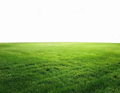 green grass field isolated on white background