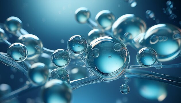 hydrogen molecules in the form of water balls generative ai