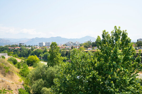 Moraca river in Podgorica, Montenegro