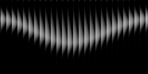 Abstract monochrome artwork featuring a dynamic wave pattern in grayscale tones, creating a striking visual effect against a dark background. © andi