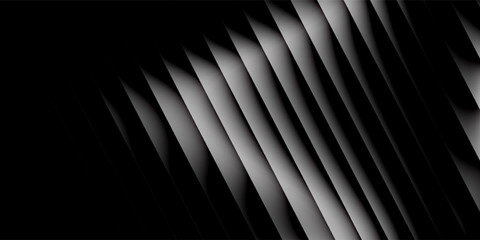 Abstract monochrome artwork featuring a dynamic wave pattern in grayscale tones, creating a striking visual effect against a dark background. © andi