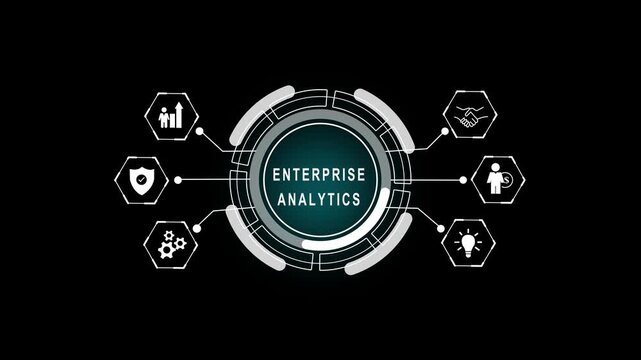 Corporate infrastructure dashboard featuring Enterprise Platform interface with secure system integration monitoring and digital technology management concept 4K animation video