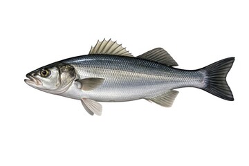 Obraz premium Detailed illustration of a silver fish on white background.