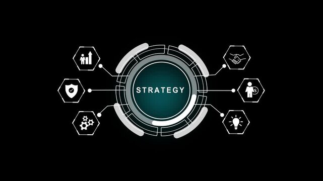 Innovative innovation strategy concept. business technology virtual screen background. performance metrics, and business insights from large data sets ,network , business ,technology concept 4k...
