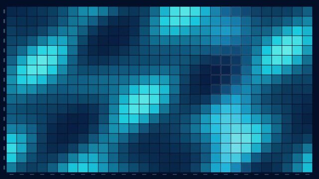 Rectangular grid, blue hues, varying intensity. Abstract digital pattern, resembling waves or flow. Minimalist design, dark background.