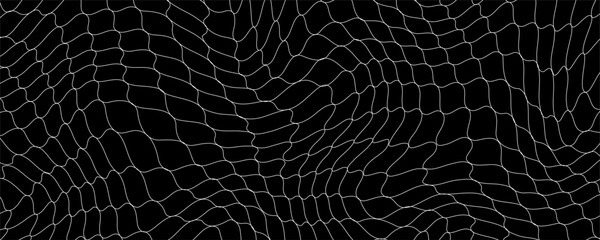 Fishing net seamless pattern. Soccer and football gates mesh. Fishnet texture. Basketball hoop and hockey net pattern. Sportswear texture. Chain link fence. Vector illustration on black background. © Zain Farhany