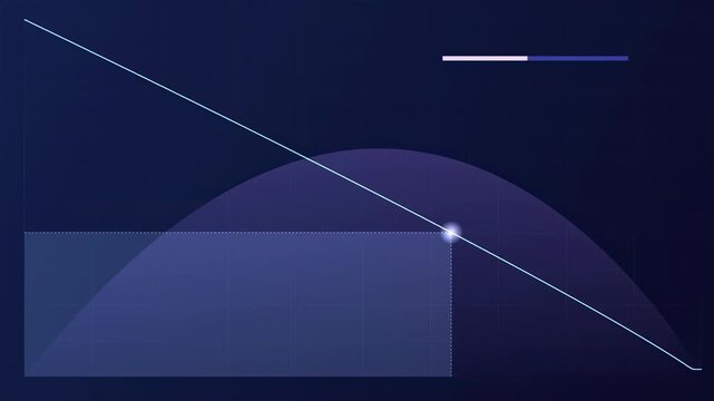 Graph depicts parabola, tangent line. Point touches curve, forming intersection. Blue shades highlight area.