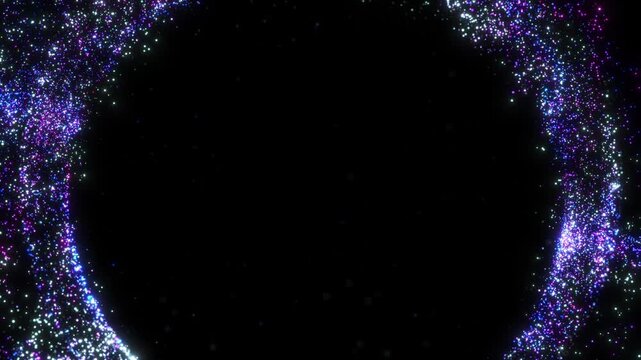 Abstract glowing frame, energy ball shines brightly with rays of light