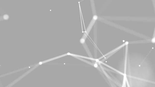 Pure white gray background with plexus lines and dots