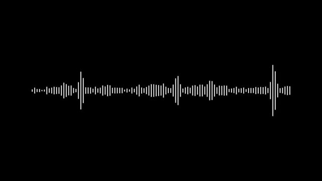 Abstract Audio Spectrum Visualizer Animation, White Sound Wave Bars on Black Background, Futuristic Music Equalizer, 4K Motion Graphics