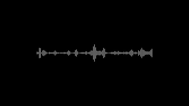 Abstract Audio Spectrum Visualizer Animation, White Sound Wave Bars on Black Background, Futuristic Music Equalizer, 4K Motion Graphics