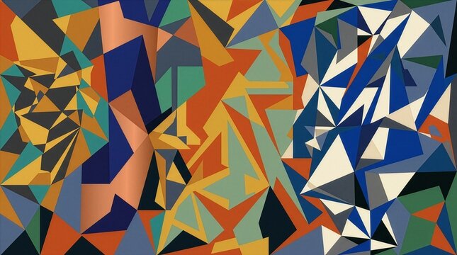 Asymmetric Color-Block Modern Polygon Background
