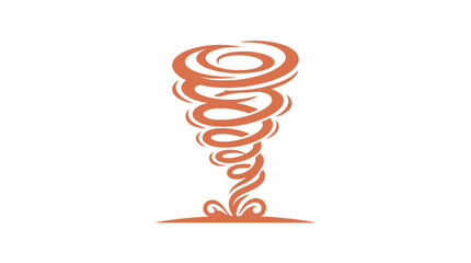 Stylized brown tornado whirlwind graphic icon.