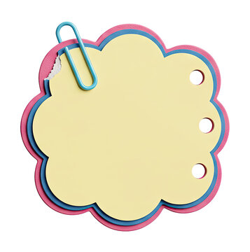 Cloud shaped sticky note with paperclip