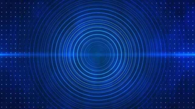 Cyan radar pulse ring visual repeated blue circles, center focus, and bright horizontal energy line. tracking animations, sonar displays, digital targeting, 19 openers, and motion