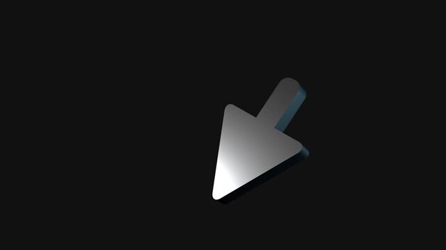 A shiny computer cursor with a sparkle on a black background.