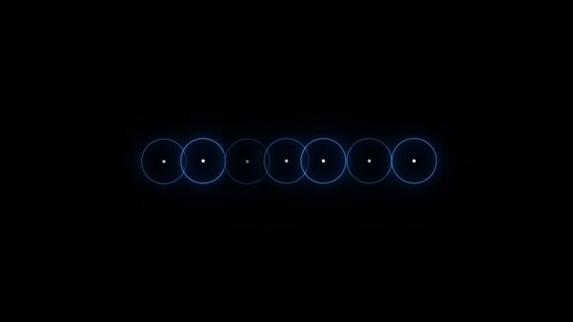 Minimal glowing blue circular loading indicator sequential background. application loading screens, website interfaces, software dashboards, mobile apps, 19 presentations, digital UI projects.