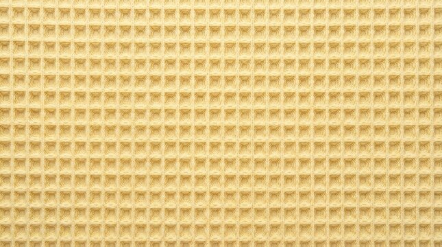 Close up of a golden waffle texture background