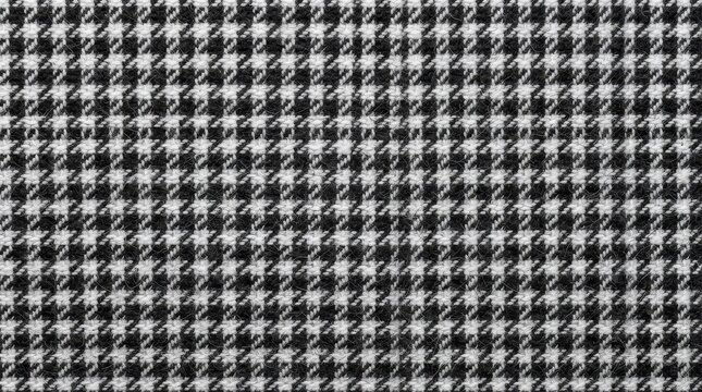 Black and white houndstooth fabric texture pattern