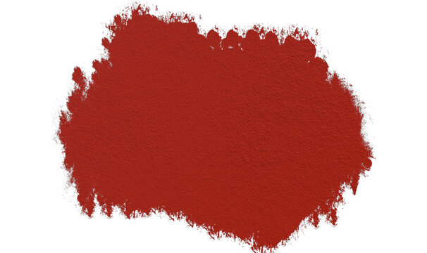 erracotta-colored blotch of paint or pigment is centrally displayed. The substance exhibits a rough, granular, and matte texture