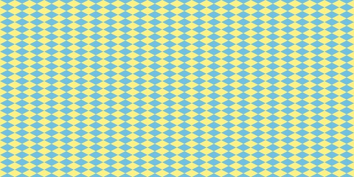 Seamless argyle pattern. Abstract yellow and blue diamond background. Minimalist harlequin pattern backdrop.