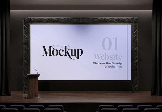 Presentation Screen Auditorium Mockup