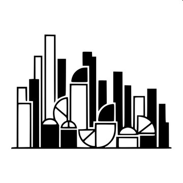 Business City Skyline Economy Bar Chart Finance Vector