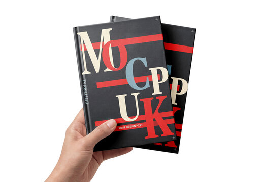 Books Hand Held Mockup