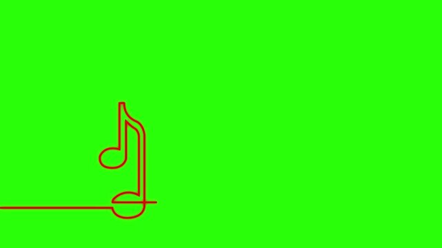 Continuous One Line Drawing Music Note Animation Set Bundle