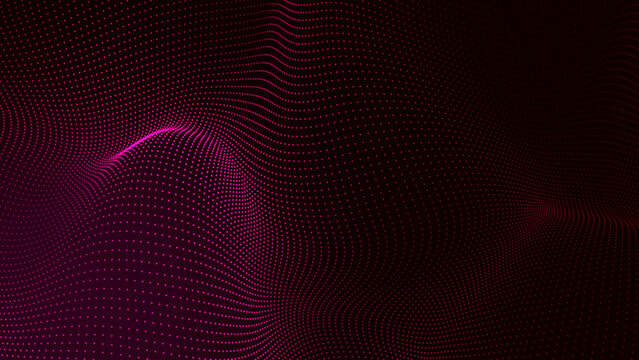 Digital Wave Particle Background, Futuristic Glowing Dot Pattern Design for Technology & Music Videos and Science Streams social media blank Background