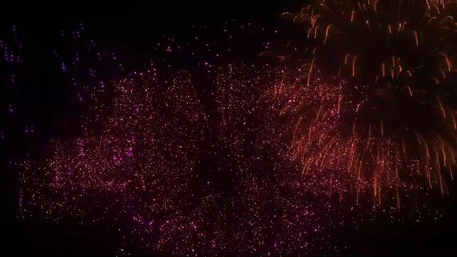 Happy New Year fireworks text explosion.