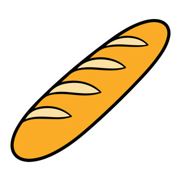 French baguette bread vector illustration