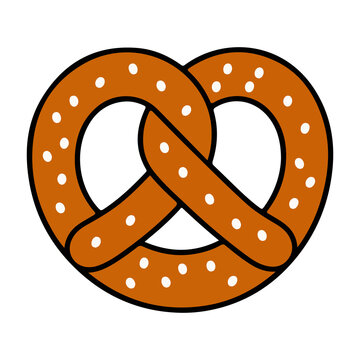 Salted pretzel vector illustration