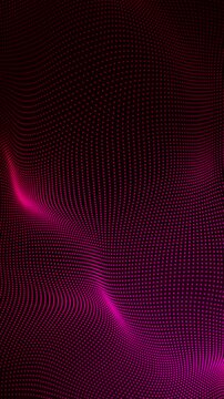 Digital Wave Particle Motion Background, Futuristic Glowing Dot Pattern Design for Technology & Music Videos and Science Streams vertical social media blank Background