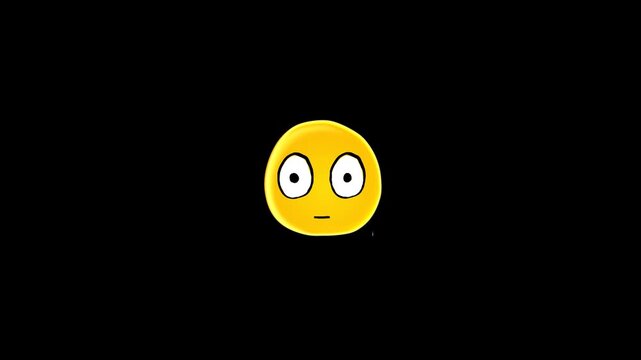 Worry animated emoji with alpha channel