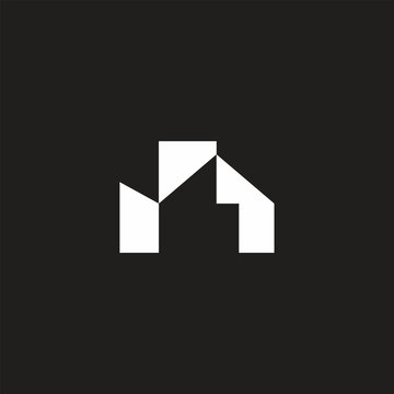 Minimal geometric home building logo design