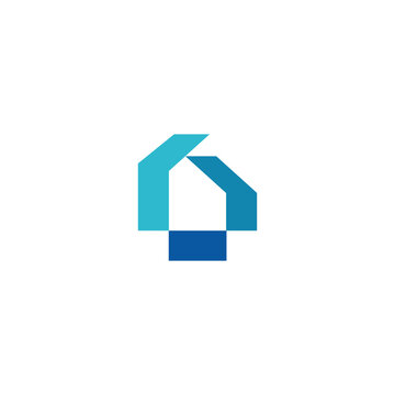 Minimal geometric home building logo design