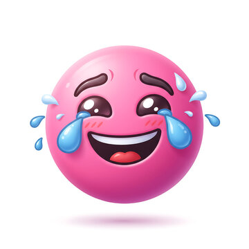 the laughing and enjoying emoji illustration of white background.