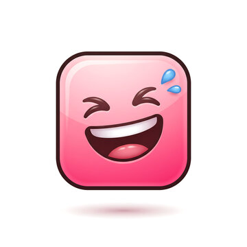 laughing illustration of the white background.